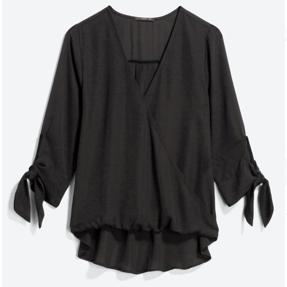 Beacon | Tie Sleeve High Low Blouse | Size S